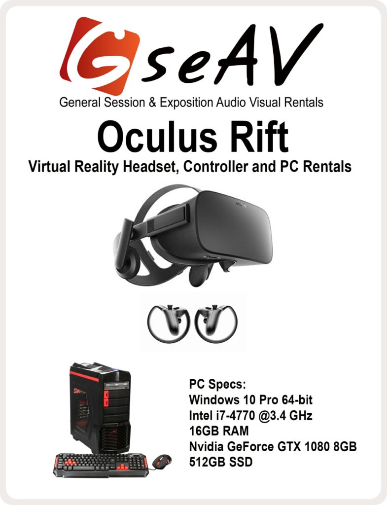 GSEAV Oculus Rift Rentals